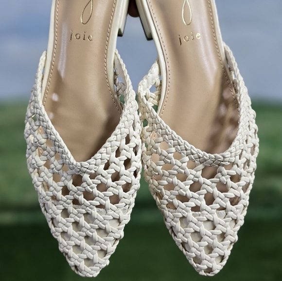 JOIE | BEHOLD ROUND BRAIDED VEGAN LEATHER POINTED TOE SLIP-IN MULE FLATS - Picture 7 of 14